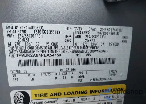 2023 Ford Expedition Limited Max from USA, damaged, VIN 1FMJK2A84PEA54750